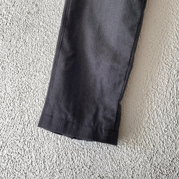 GREG LAUREN Charcoal Wool Striped MESH PANEL ZIPPER Drawstring PANTS Size 1 S - Picture 3 of 5
